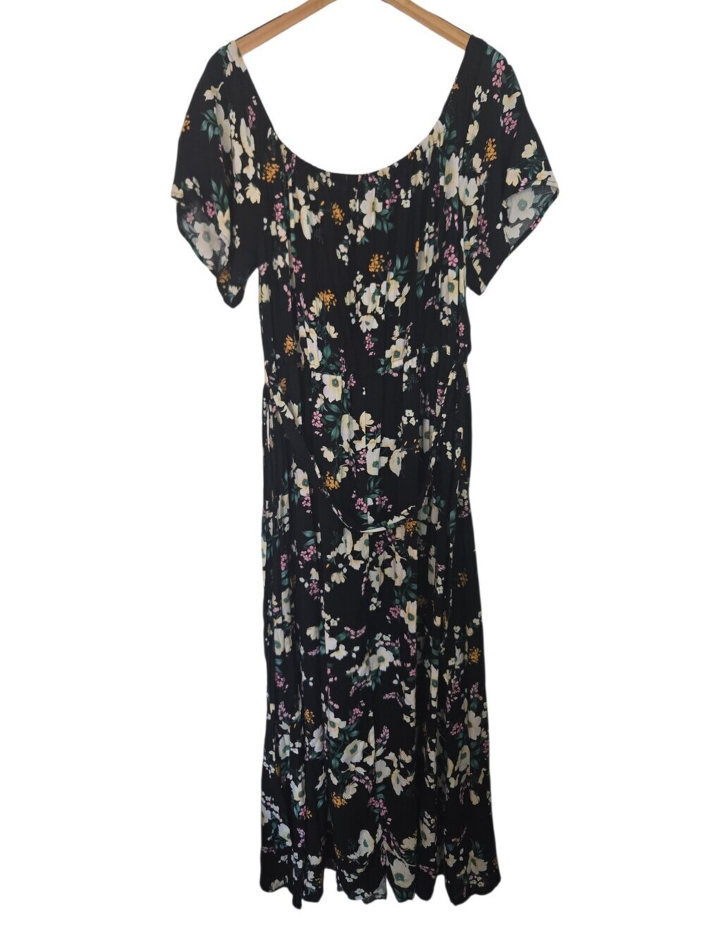 🌸 Liberty Love 3XL Black Floral Maxi Dress Boho Cottagecore - Picture 6 of 6